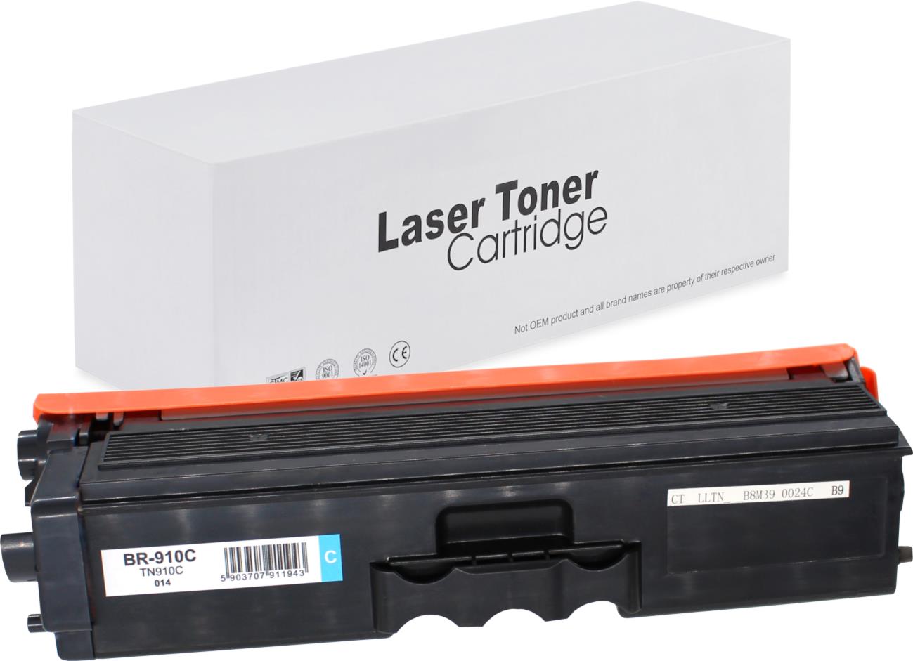 Brother TN910C Toner für MFC-L9570CDW (HL / DCP / MFC) – Cyan, 9000 Seiten, kompatibler Ersatz