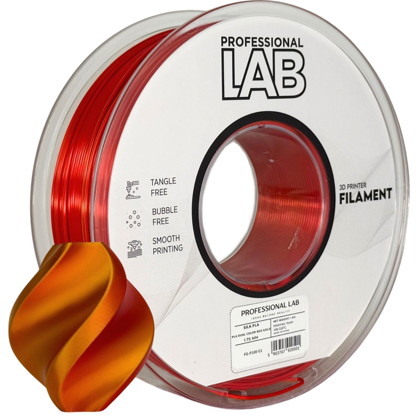 Silk PLA Filament Rot Gold 1.75mm – Prof. Lab