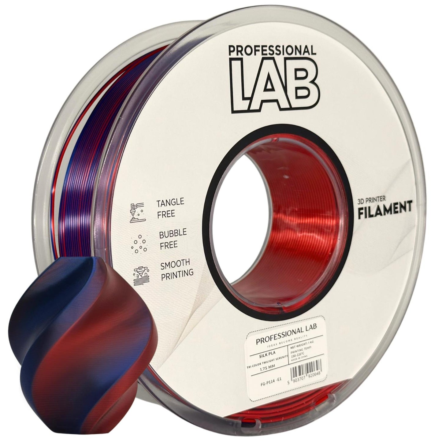 Silk PLA Filament Zweifarbig Dämmerung (Seidenglanz) 1.75mm – Prof. Lab