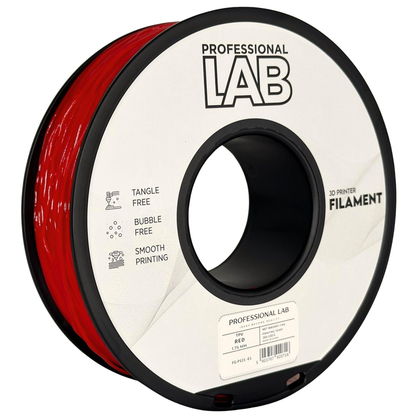 TPU Rot, 1.75mm, +/- 0.03mm - Prof. Lab Filament