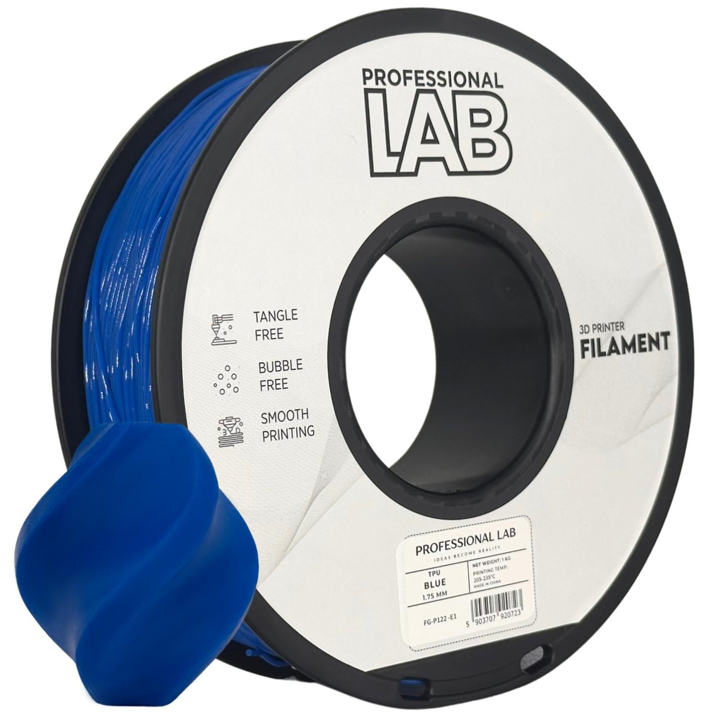TPU Blau, 1.75mm, +/- 0.03mm - Prof. Lab Filament
