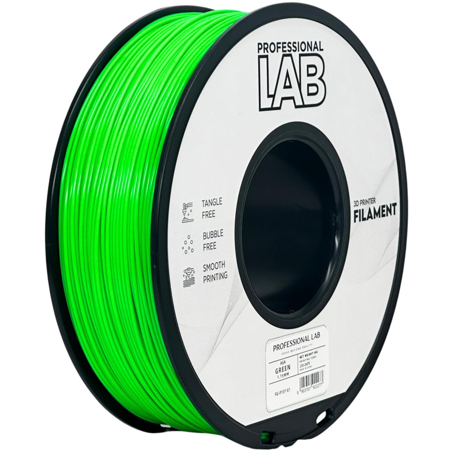 ASA Grün, 1.75mm, +/- 0.03mm - Prof. Lab Filament
