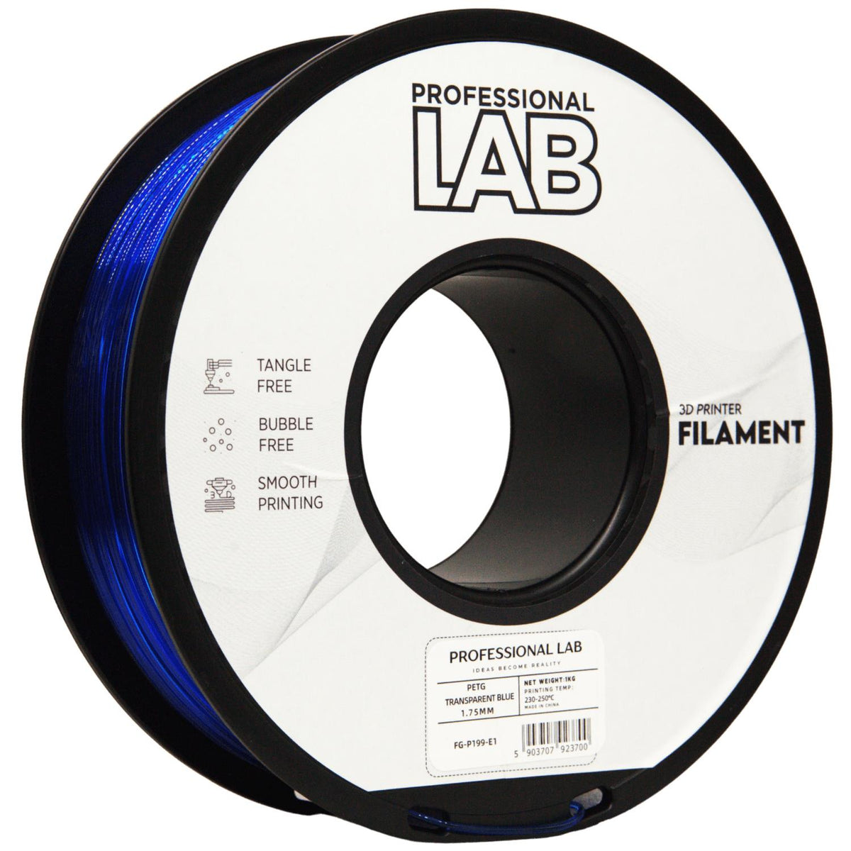 PETG Blau Transparent, 1.75mm, +/- 0.03mm - Prof. Lab Filament