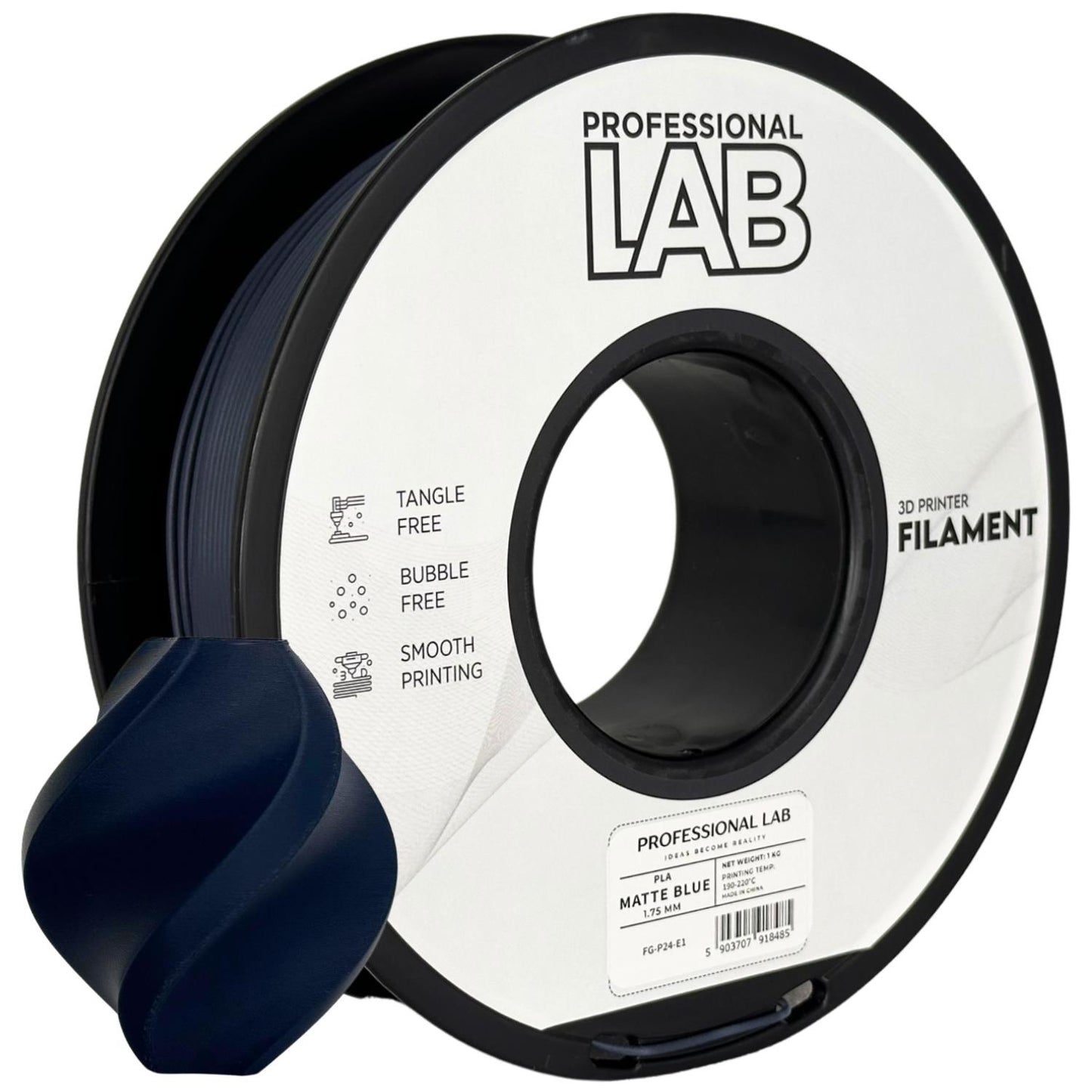 PLA Matte Matt Blau, 1.75mm, +/- 0.03mm - Prof. Lab Filament
