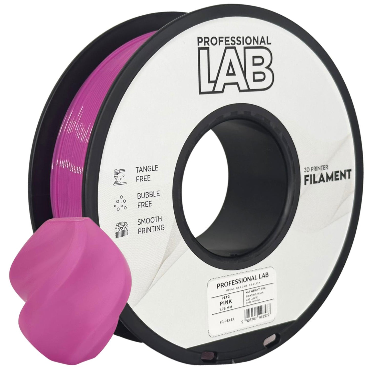 PETG Pink, 1.75mm, +/- 0.03mm - Prof. Lab Filament