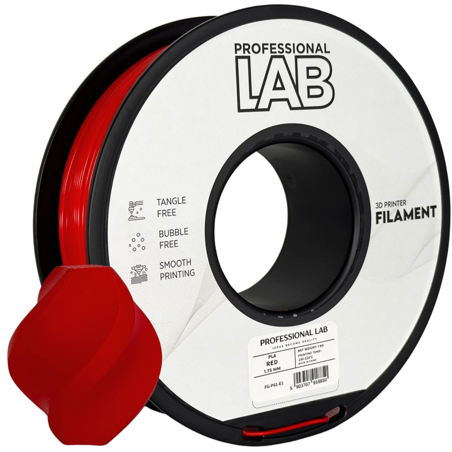PLA Rot, 1.75mm, +/- 0.03mm - Prof. Lab Filament
