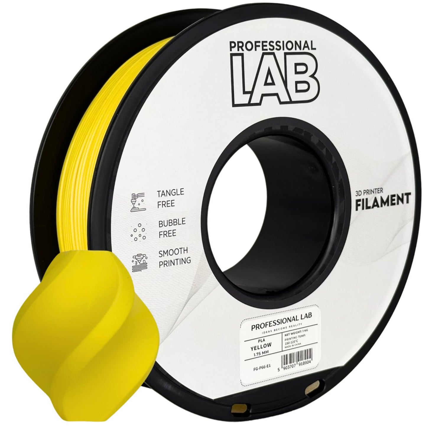 PLA Gelb, 1.75mm, +/- 0.03mm - Prof. Lab Filament