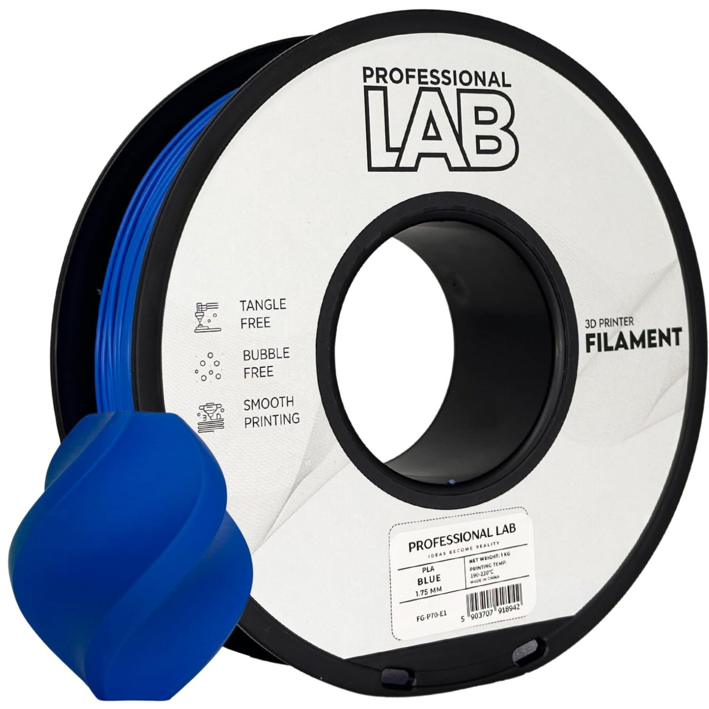 PLA Blau, 1.75mm, +/- 0.03mm - Prof. Lab Filament