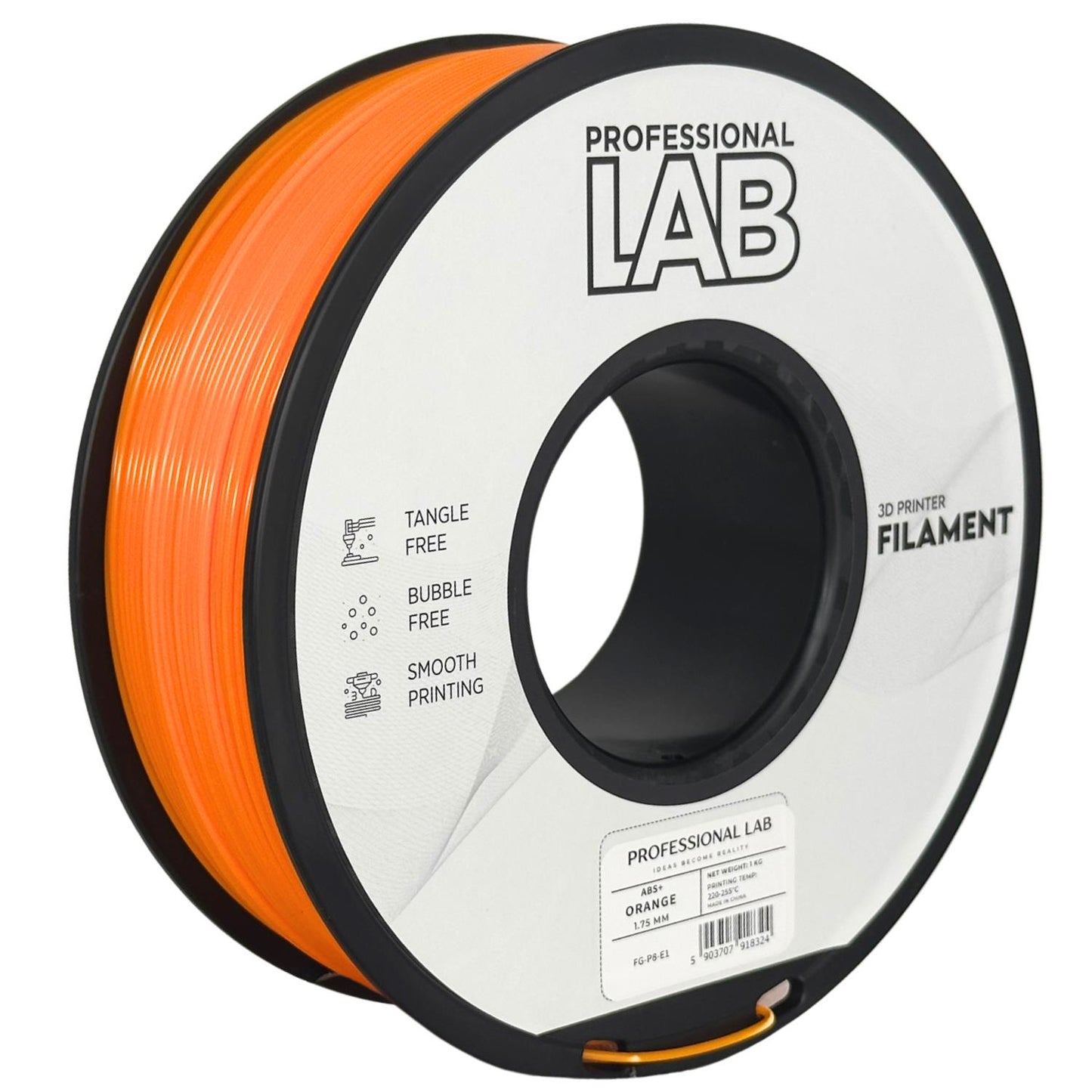 ABS+ Orange, 1.75mm, +/- 0.03mm - Prof. Lab Filament