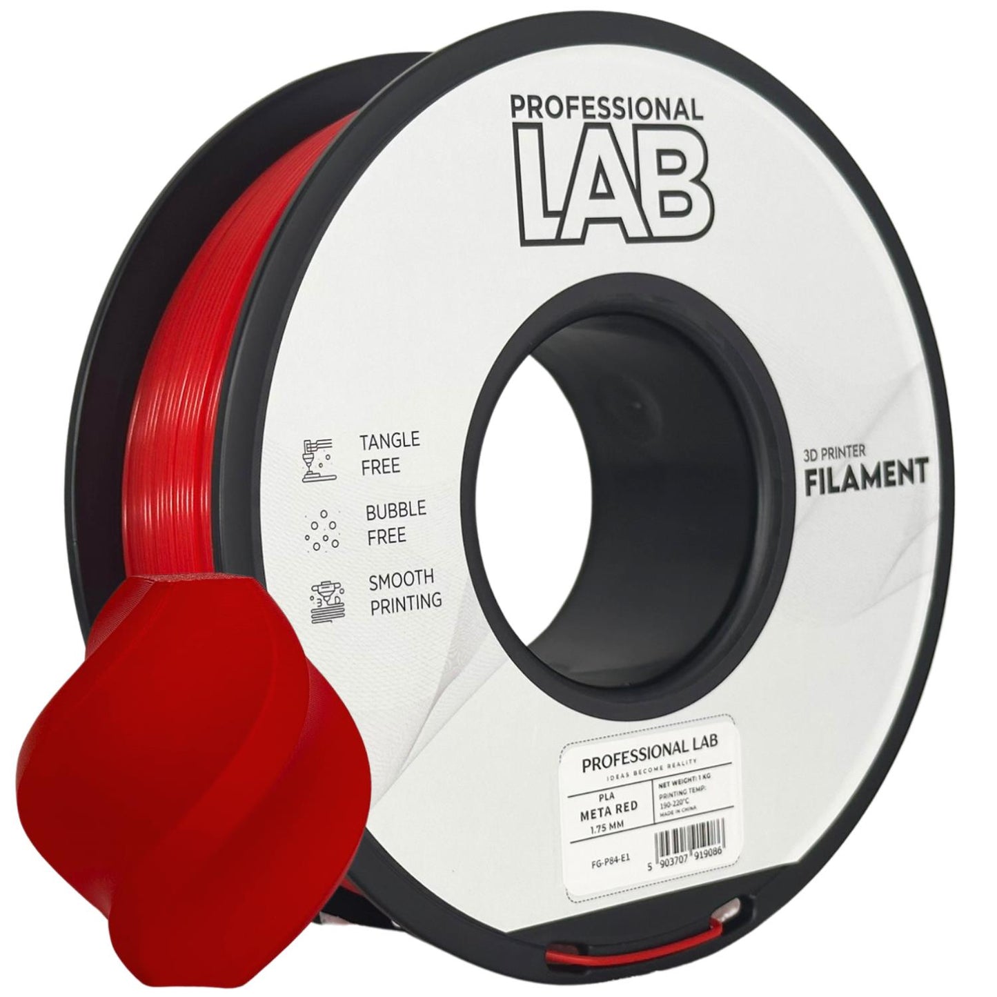 PLA meta Rot, 1.75mm, +/- 0.03mm - Prof. Lab Filament
