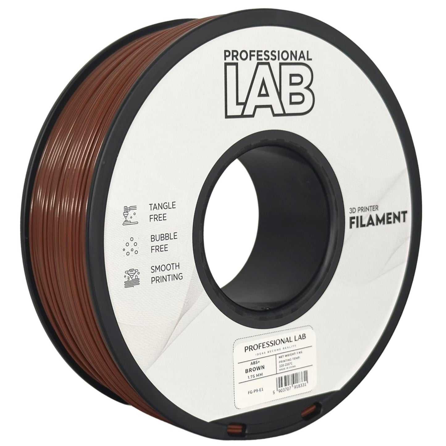 ABS+ Braun, 1.75mm, +/- 0.03mm - Prof. Lab Filament