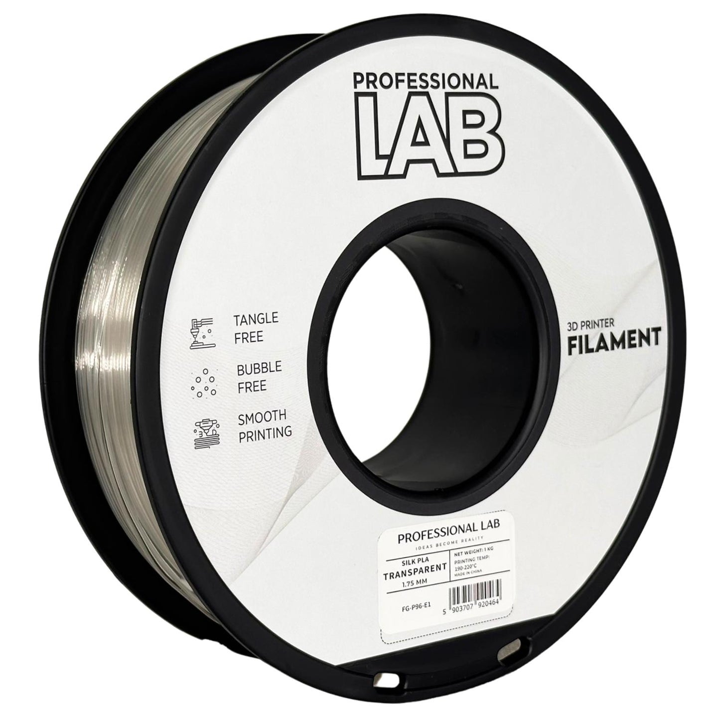 Silk PLA Transparent, 1.75mm, +/- 0.03mm - Prof. Lab Filament