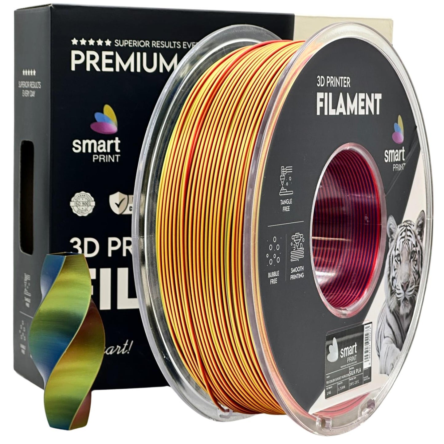 Silk PLA Filament Dreifarbig Sonnenuntergang-Horizont 1.75mm – Smart Print