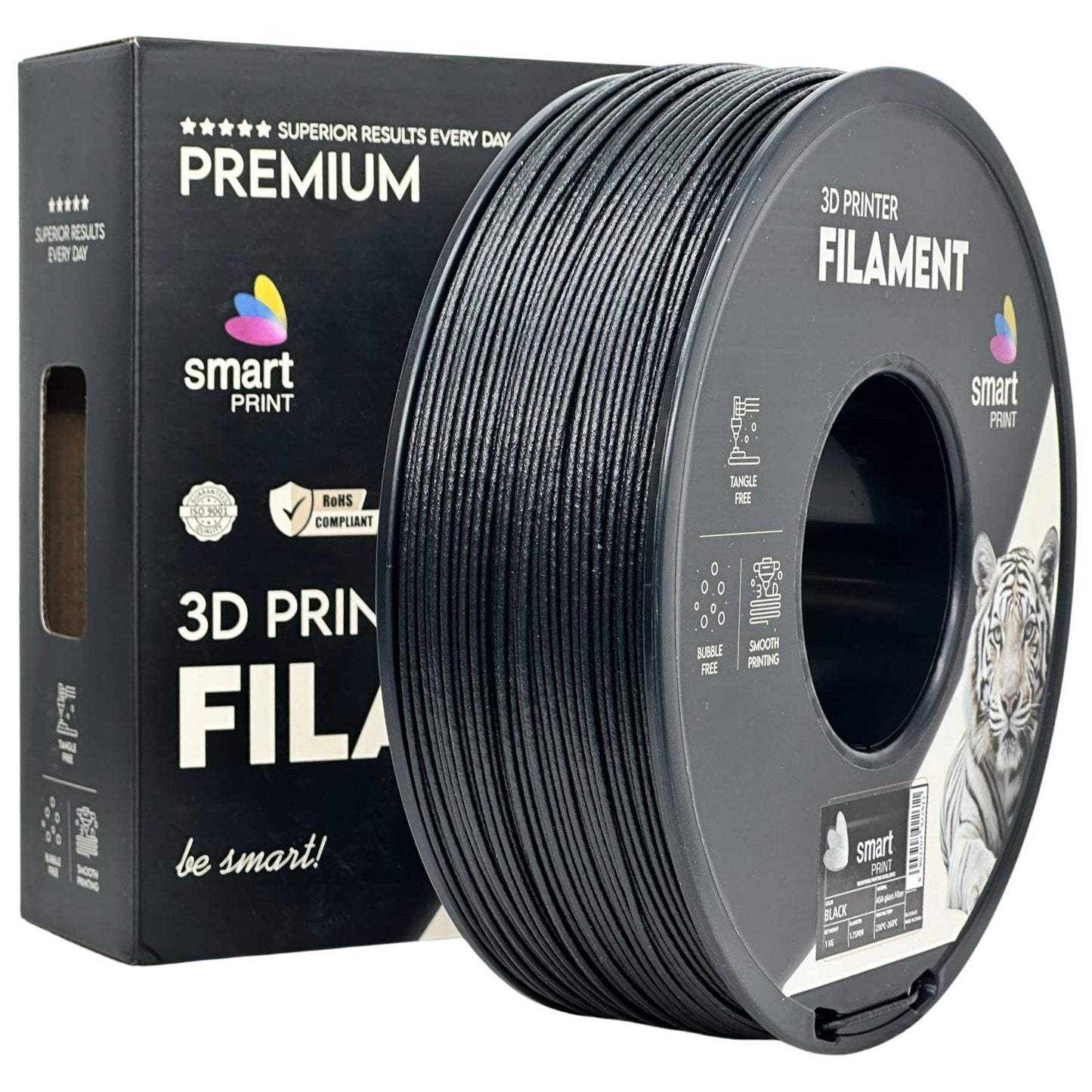 ASA-GF Schwarz, 1.75mm, +/- 0.03mm - Smart Print Filament