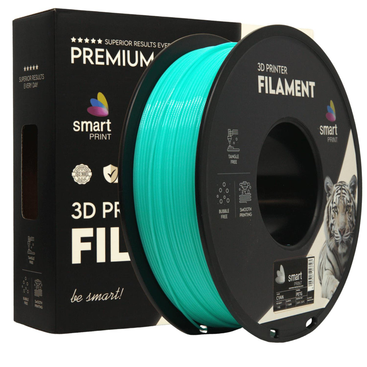 PETG Cyan, 1.75mm, +/- 0.03mm - Smart Print Filament