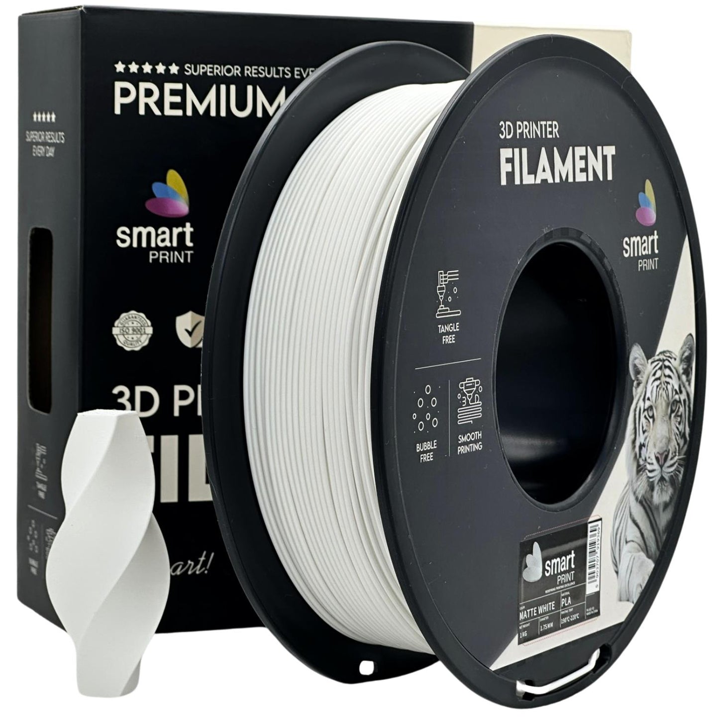 PLA Matte Weiß, 1.75mm, +/- 0.03mm - Smart Print Filament