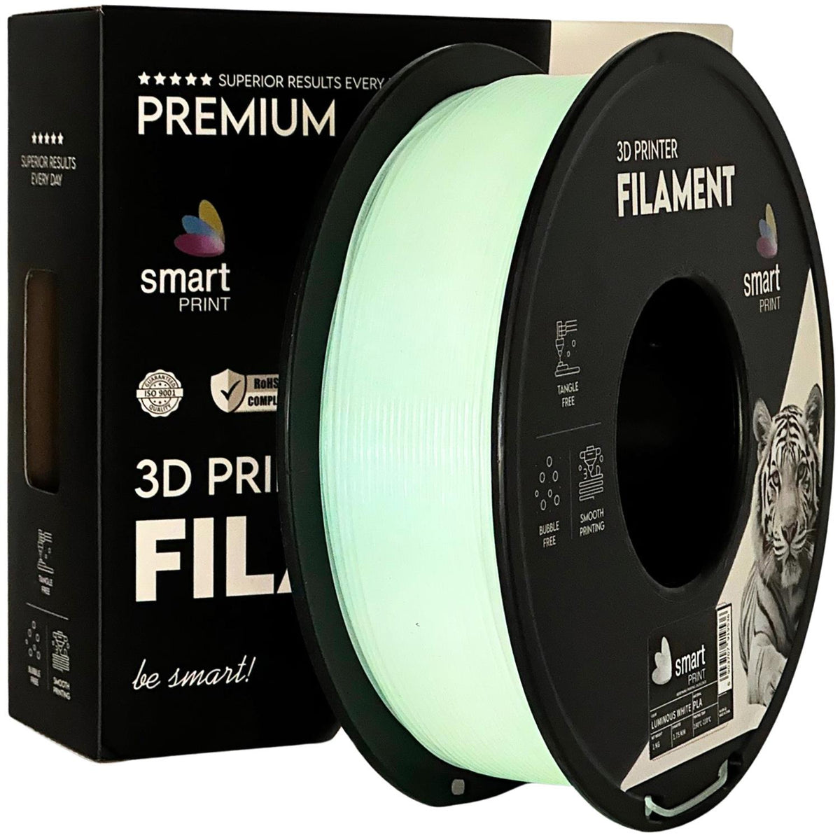 PLA Filament Leuchtend Weiß 1.75mm – Smart Print