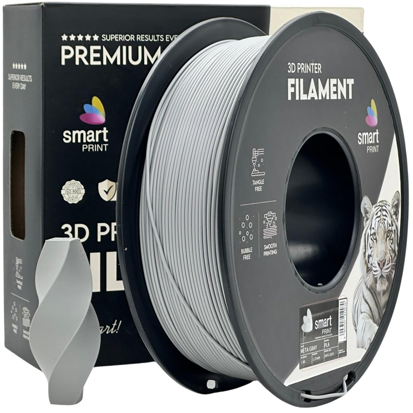 PLA meta Grau, 1.75mm, +/- 0.03mm - Smart Print Filament