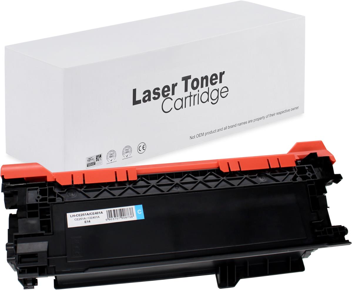 HP / Canon CE251A Toner für Color LaserJet CM3530FS MFP (Color LaserJet / i-SENSYS) – Cyan, 6000 Seiten, kompatibler Ersatz