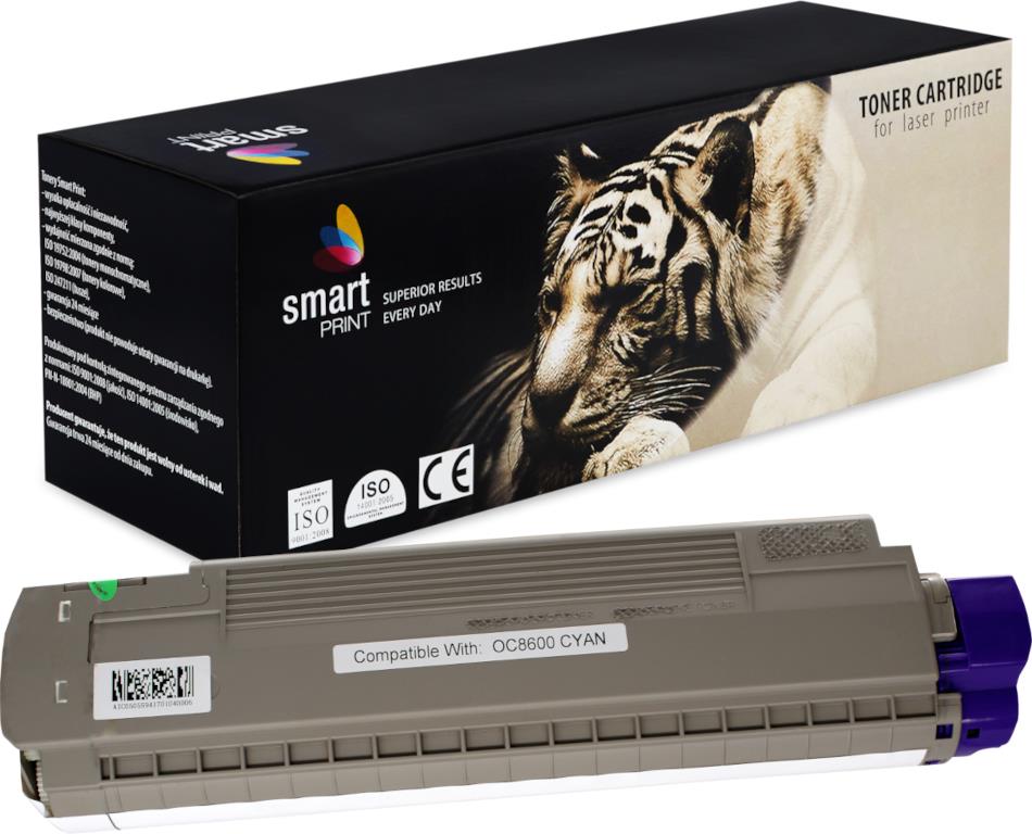 Oki 43487711 Toner für C 8600 (C / MC) – Cyan, 6000 Seiten, kompatibler Ersatz