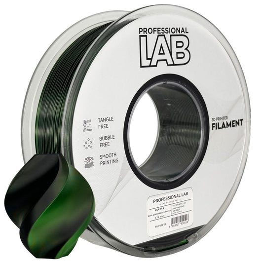 Silk PLA Filament Schwarz Grün zweifarbig 1.75mm – Prof. Lab
