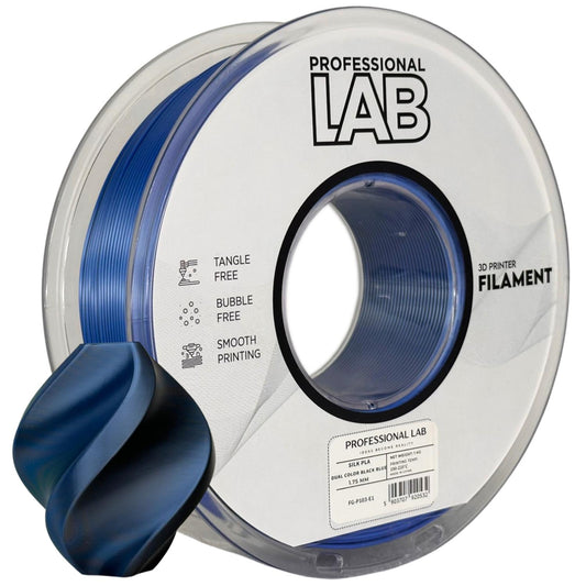 Silk PLA Filament Schwarz-Blau Glänzend 1.75mm – Prof. Lab