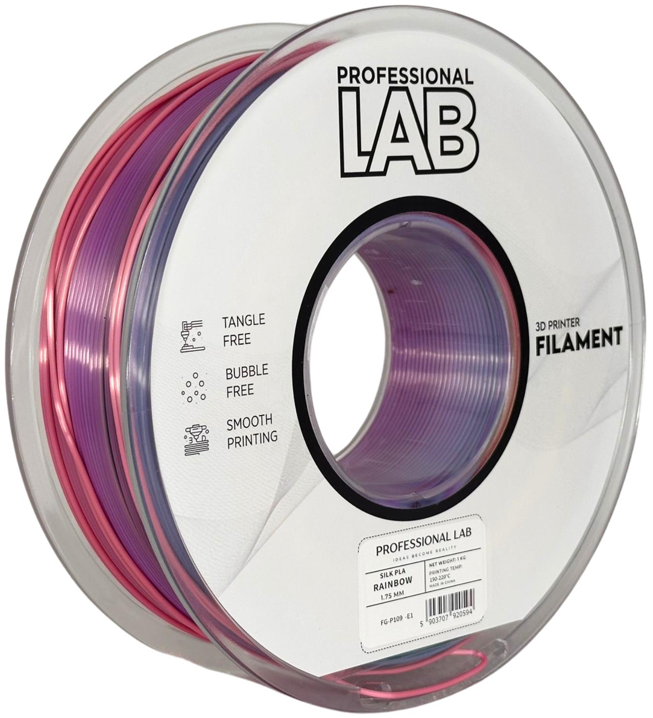 Silk PLA Filament Regenbogen 1.75mm – Prof. Lab