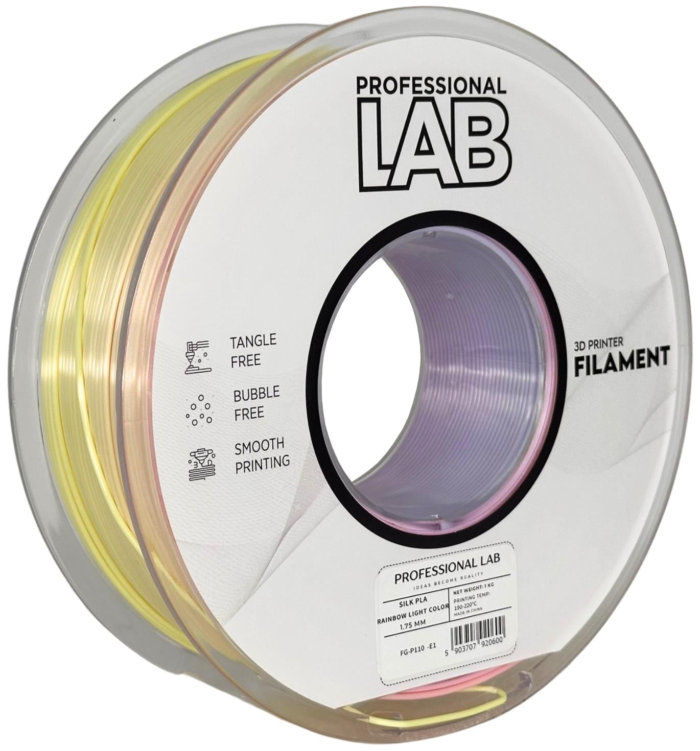 Silk PLA Filament Regenbogen Seidenglanz 1.75mm – Prof. Lab