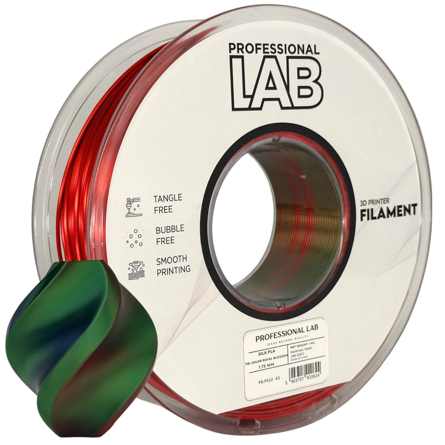 Silk PLA Filament Dreifarbig Seidenglanz (Royal Blossom) 1.75mm – Prof. Lab