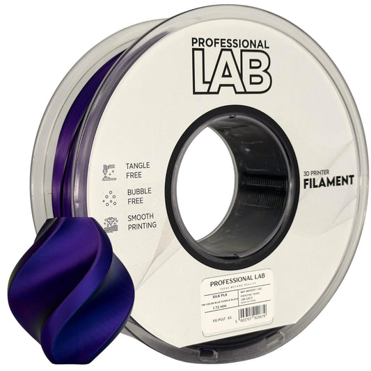 Silk PLA Filament dreifarbig Blau-Violett-Schwarz 1.75mm – Prof. Lab