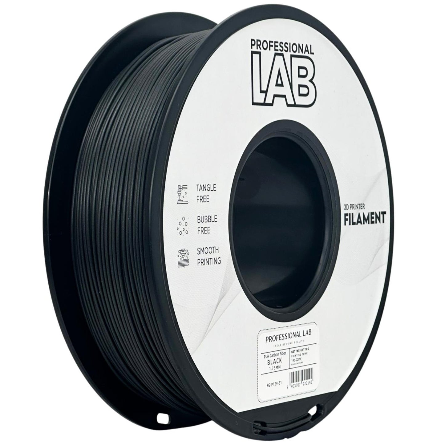 PLA Carbon Fiber Schwarz, 1.75mm, +/- 0.03mm - Prof. Lab Filament