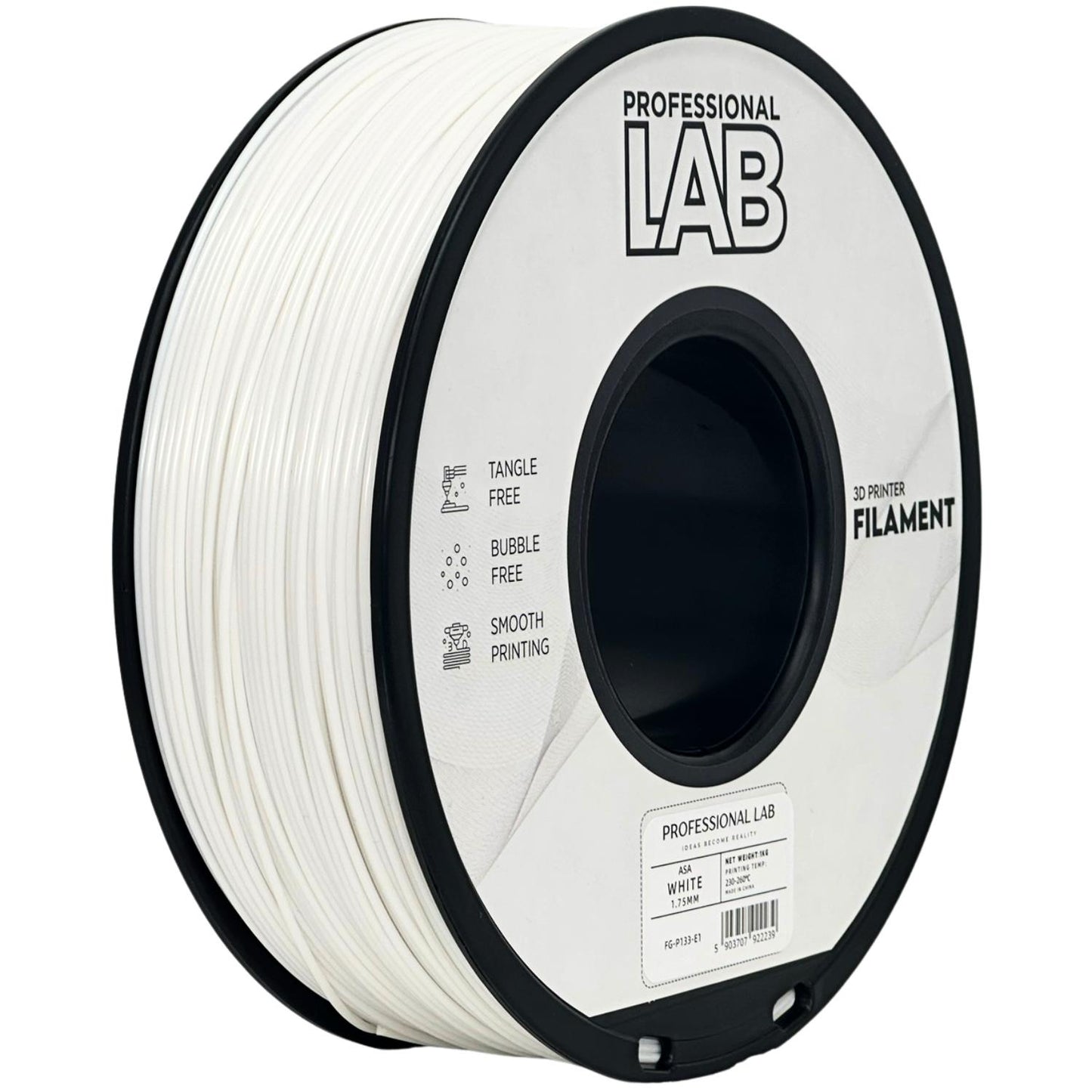 ASA Weiß, 1.75mm, +/- 0.03mm - Prof. Lab Filament