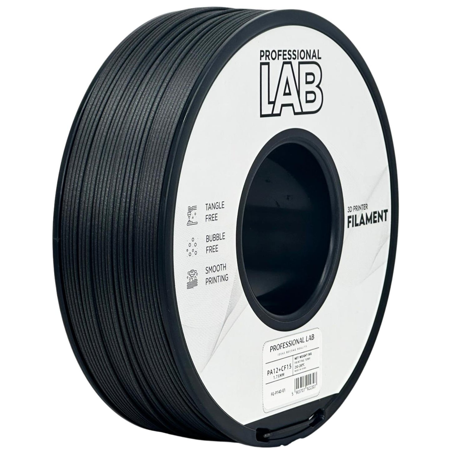 PA12 + CF15 Schwarz, 1.75mm, +/- 0.03mm - Prof. Lab Filament