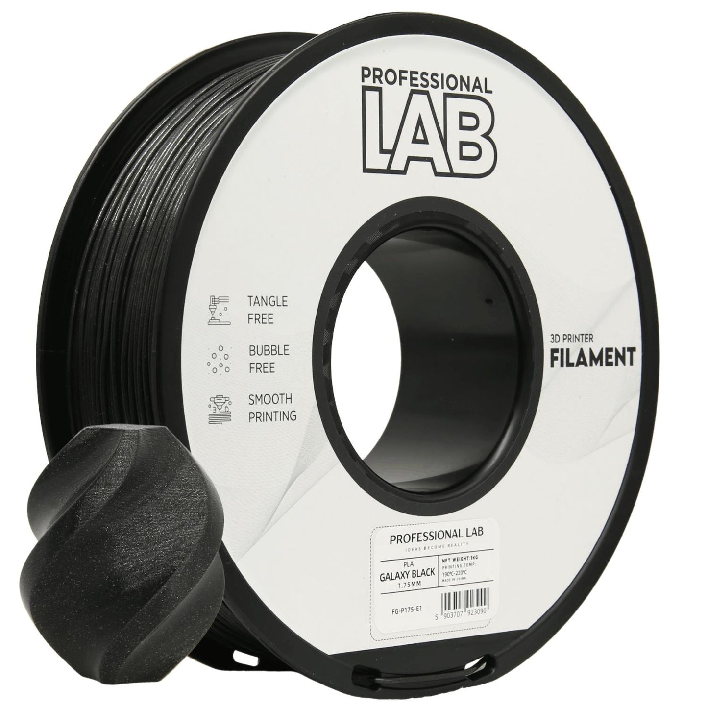 PLA Filament Schwarz Glitzernd 1.75mm – Prof. Lab