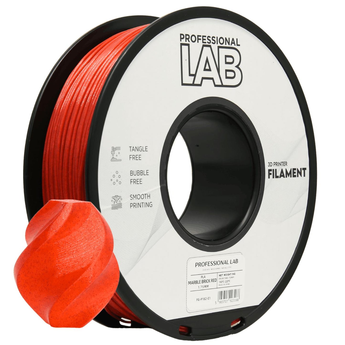 PLA Filament Marmor Ziegelrot 1.75mm – Prof. Lab