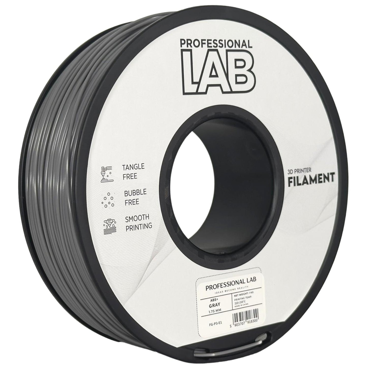 ABS+ Grau, 1.75mm, +/- 0.03mm - Prof. Lab Filament