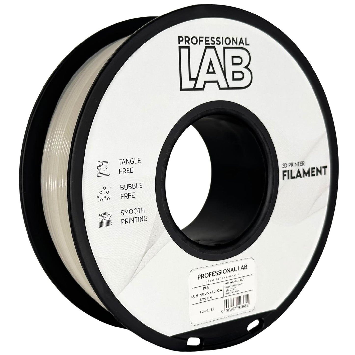 PLA leuchtend Gelb, 1.75mm, +/- 0.03mm - Prof. Lab Filament