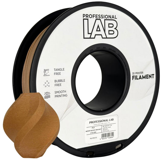 PLA Wood Schwarz Walnuss, 1.75mm, +/- 0.03mm - Prof. Lab Filament