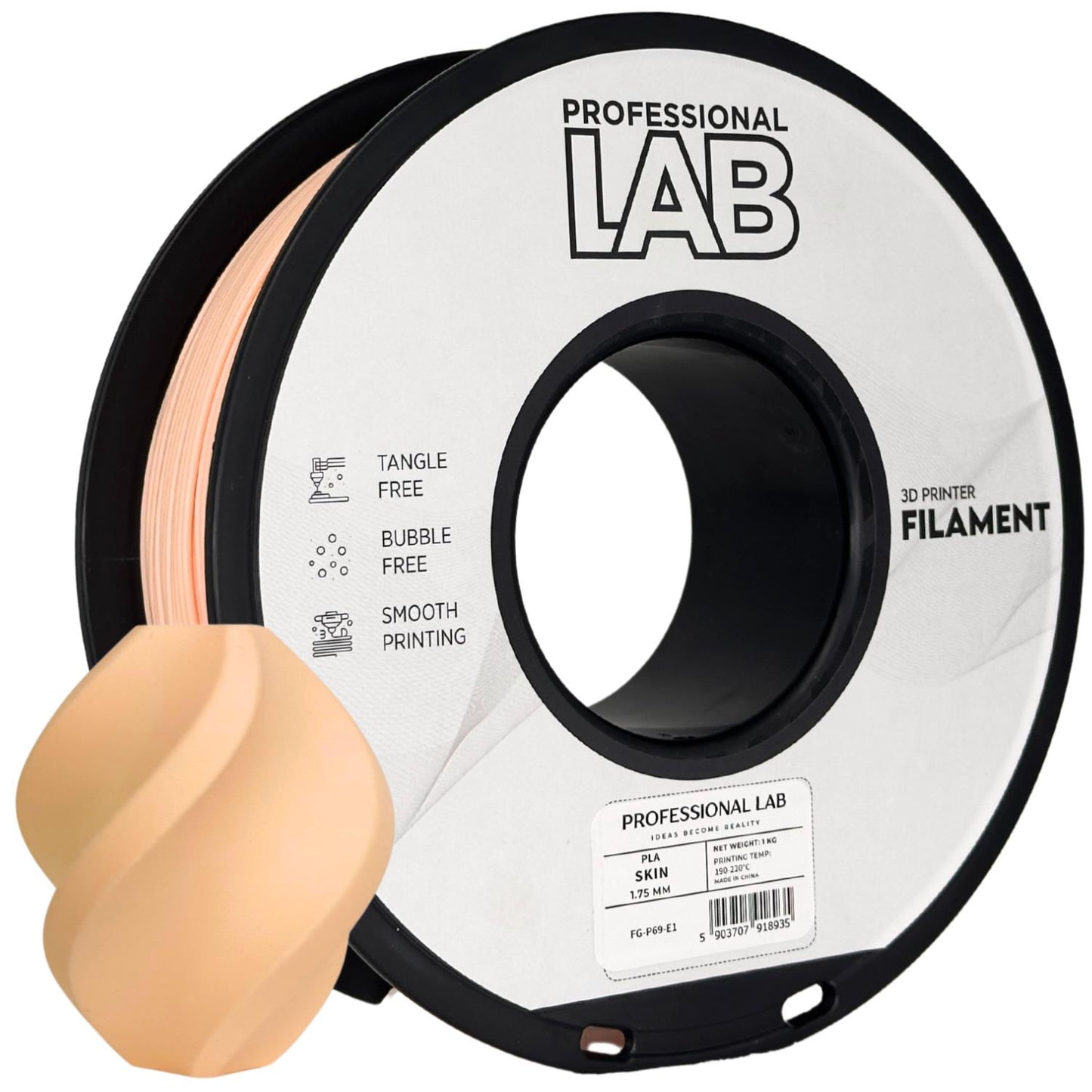 PLA Hautfarben, 1.75mm, +/- 0.03mm - Prof. Lab Filament