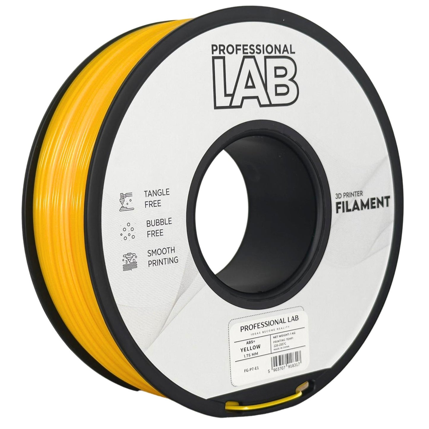 ABS+ Gelb, 1.75mm, +/- 0.03mm - Prof. Lab Filament