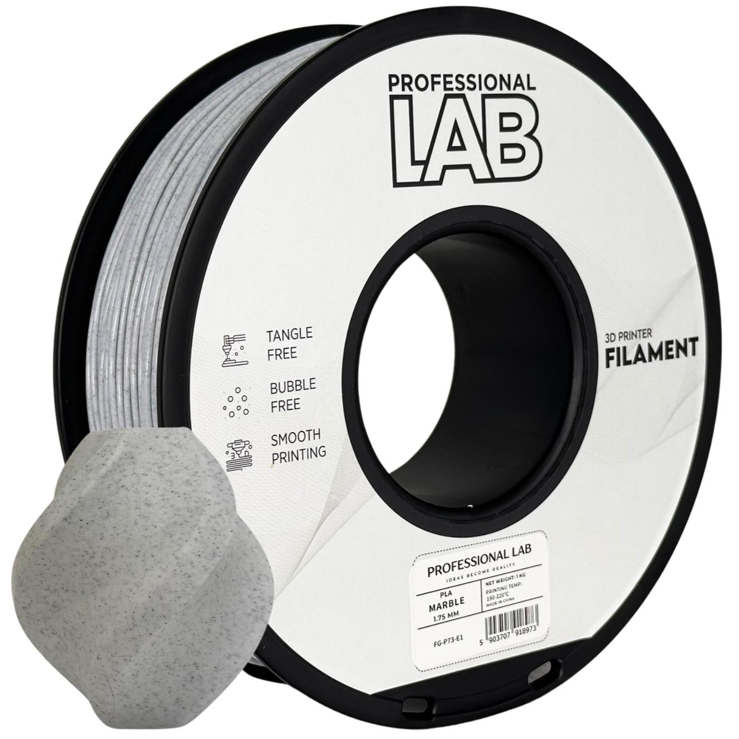PLA Marble Marmor, 1.75mm, +/- 0.03mm - Prof. Lab Filament