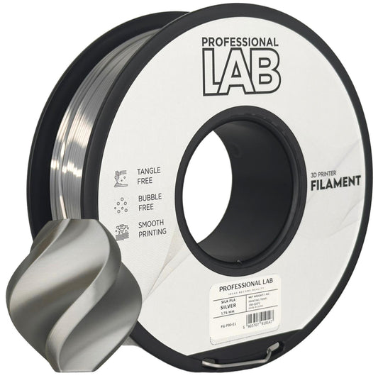 Silk PLA Silber, 1.75mm, +/- 0.03mm - Prof. Lab Filament
