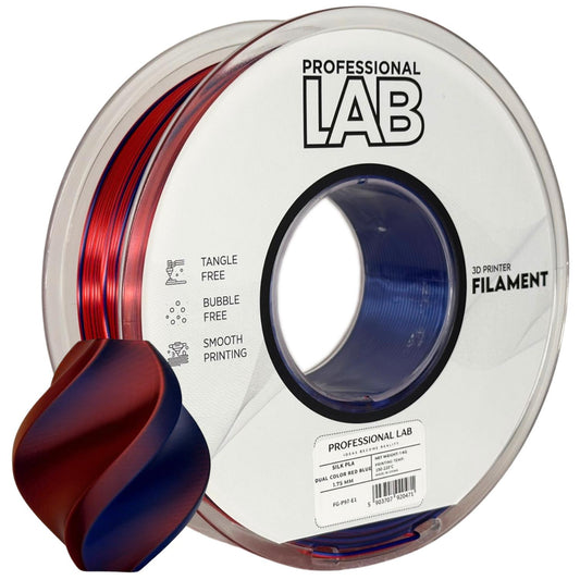 Silk PLA Filament Rot-Blau zweifarbig Glänzend 1.75mm – Prof. Lab