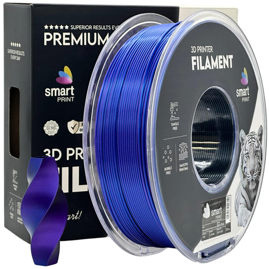 Silk PLA Filament Blau-Lila-Schwarz (dreifarbig) 1.75mm – Smart Print