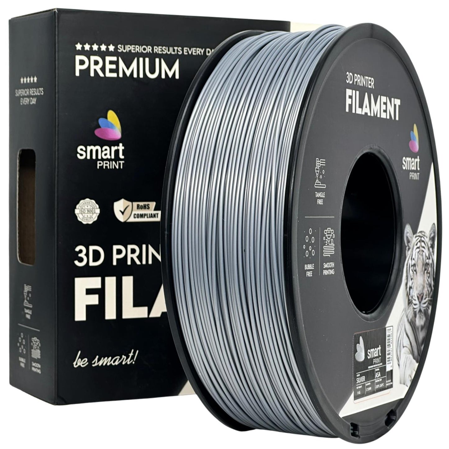 ASA Silber, 1.75mm, +/- 0.03mm - Smart Print Filament