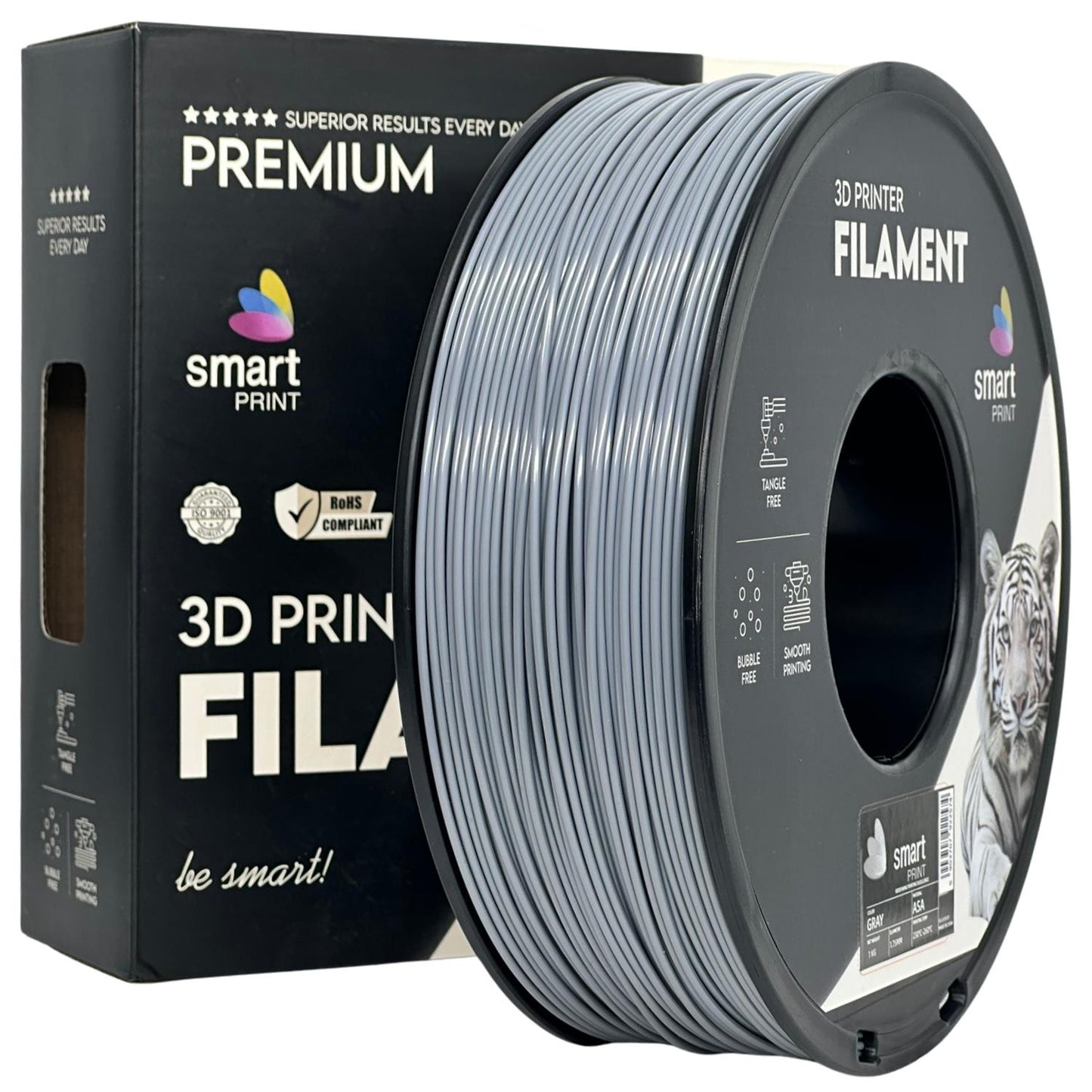 ASA Grau, 1.75mm, +/- 0.03mm - Smart Print Filament