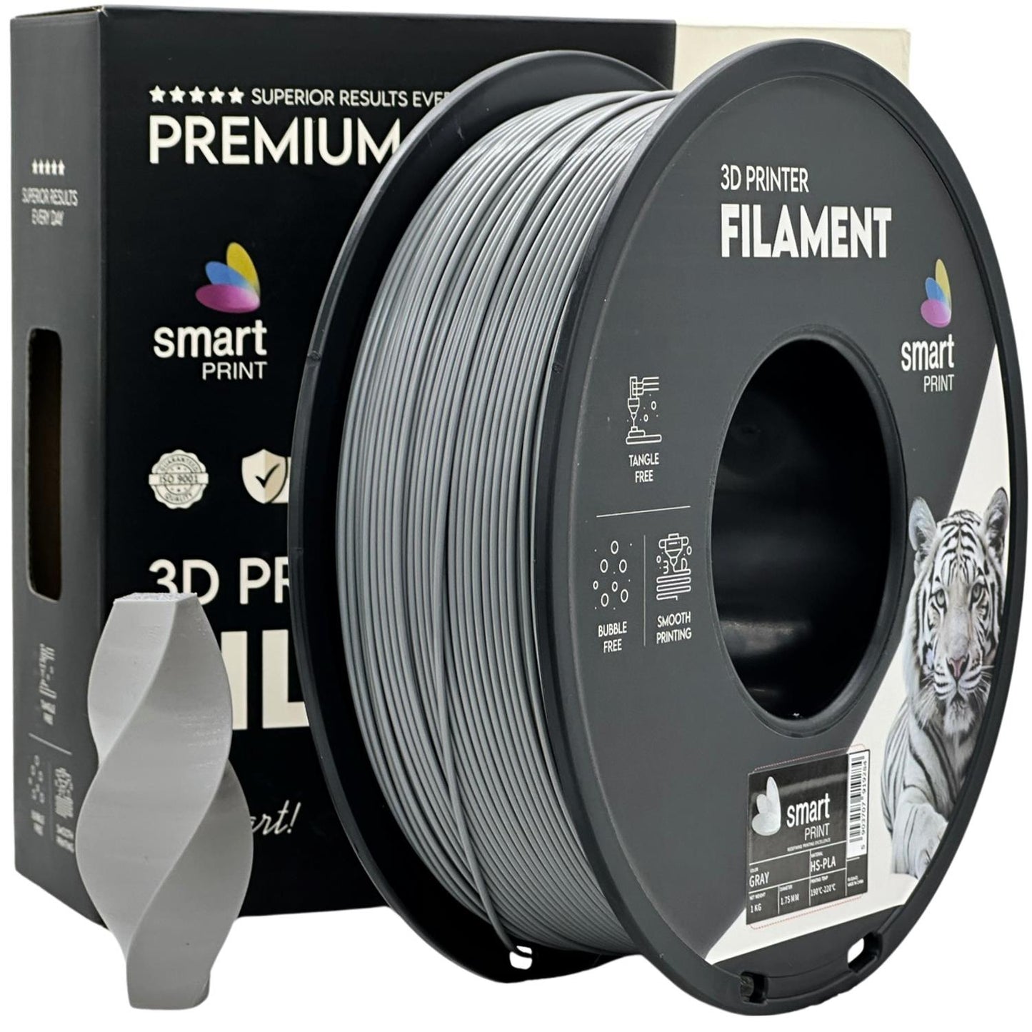 PLA High Speed Grau, 1.75mm, +/- 0.03mm - Smart Print Filament