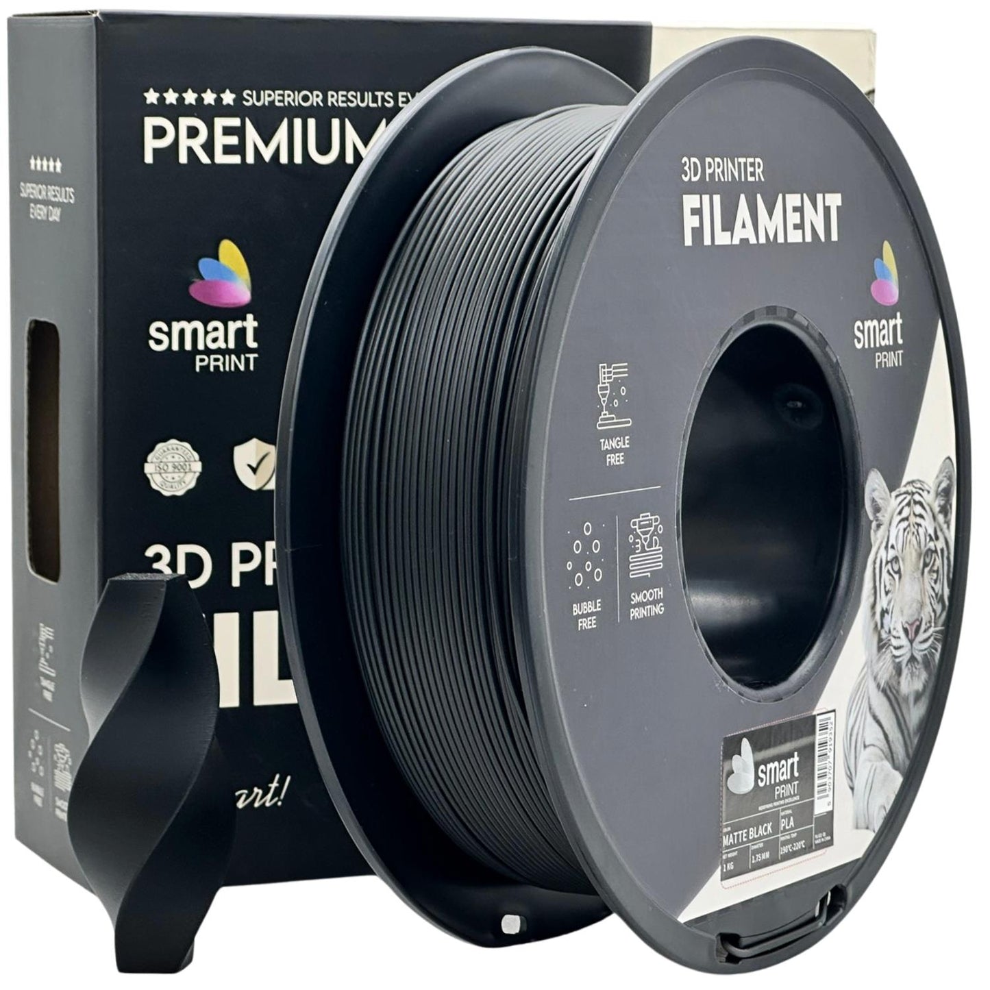PLA Matte Schwarz, 1.75mm, +/- 0.03mm - Smart Print Filament
