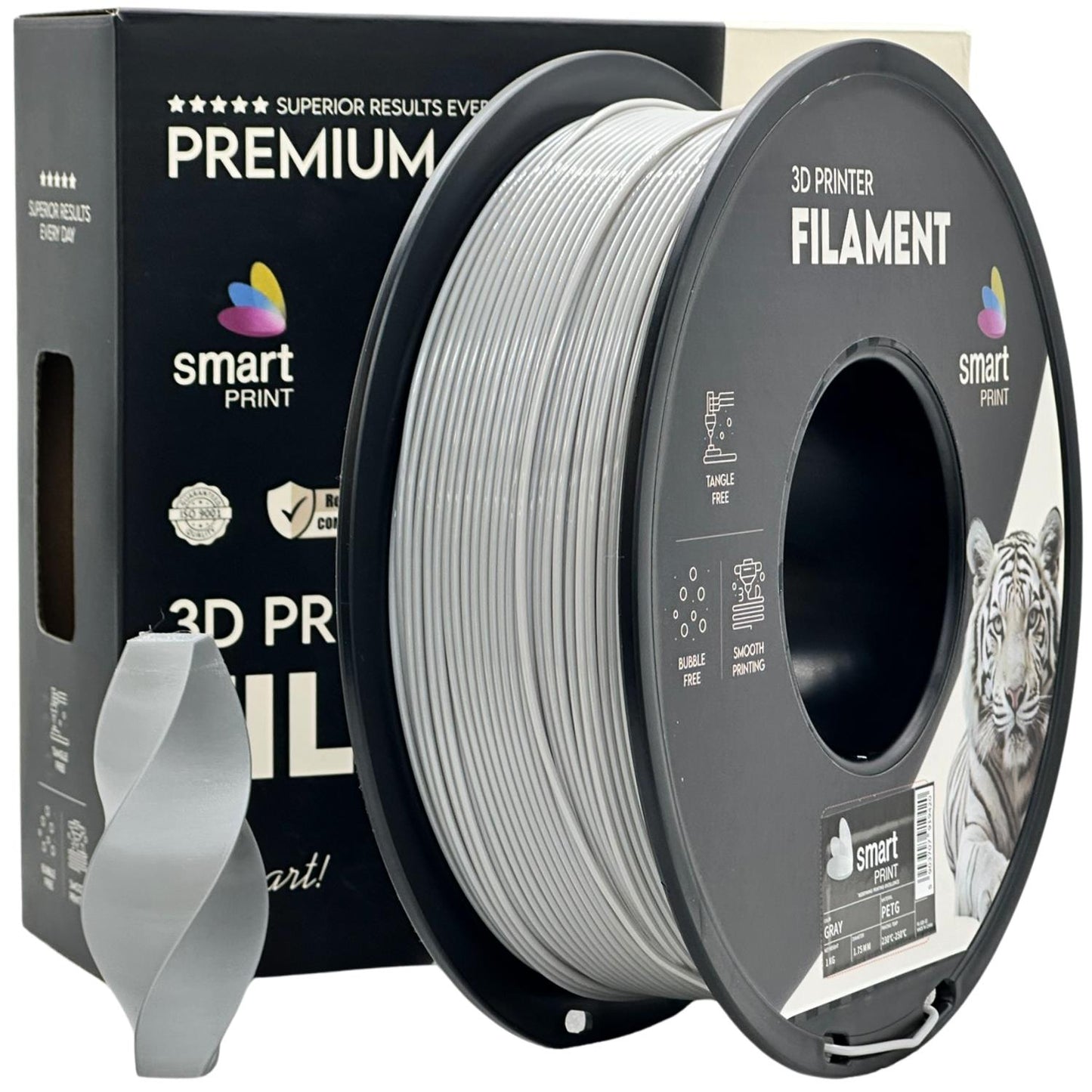 PETG Grau, 1.75mm, +/- 0.03mm - Smart Print Filament