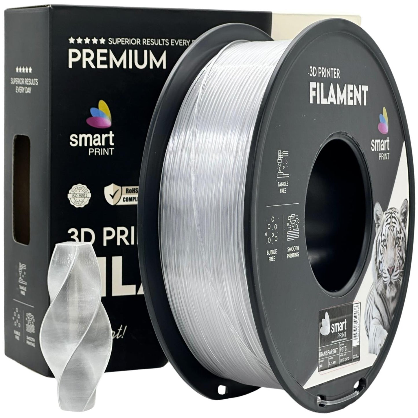 PETG Transparent, 1.75mm, +/- 0.03mm - Smart Print Filament